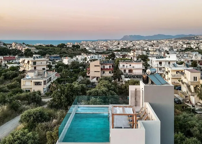 Villa Soleado Chania Rooftop Heated Pool